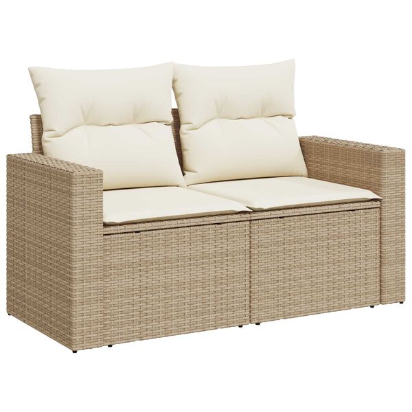 vidaXL Garden Sofa Set Height-Adjustable 13 pcs Beige poly rattan