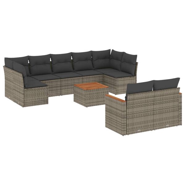 vidaXL Garden Sofa Set Grey