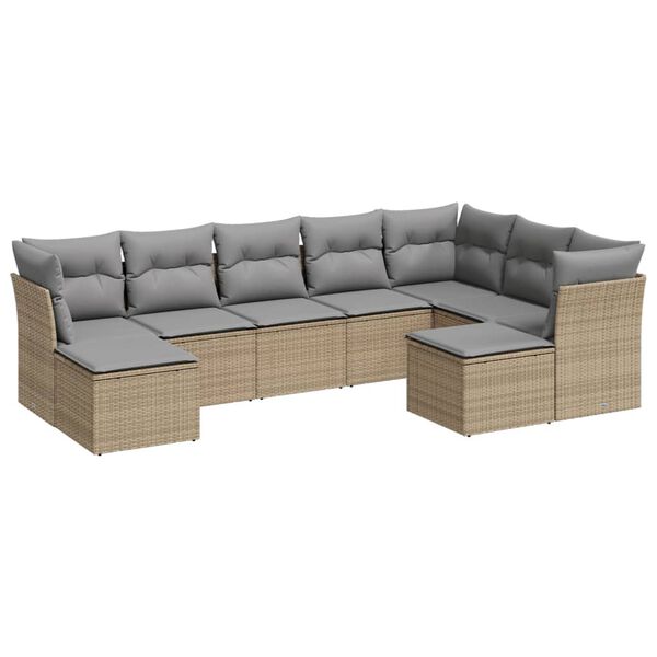 vidaXL Garden Sofa Set Beige and Light Grey