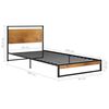 vidaXL Bed Frame Black, Wood brown Powder-coated metal, MDF Twin Durable