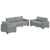 vidaXL Sofa Set Light grey Polyester fabric, metal, solid wood, plywood