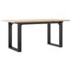 vidaXL Coffee Table O-Frame 35.4"x15.7"x17.7" Solid Wood Pine and Steel