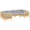 vidaXL Garden Lounge Set Grey Solid pinewood, polyester Medium Modular