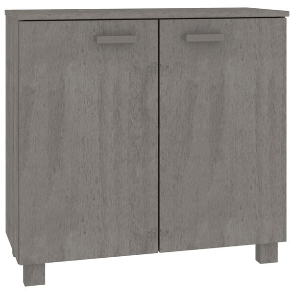 vidaXL Sideboard Light grey Solid pine wood, MDF 33.5x13.8x31.5 in
