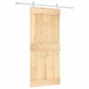 vidaXL Sliding Door with Hardware Set 35.4x82.7" Solid Wood Pine