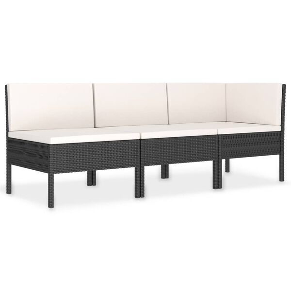 vidaXL Garden Furniture Set Black and Cream