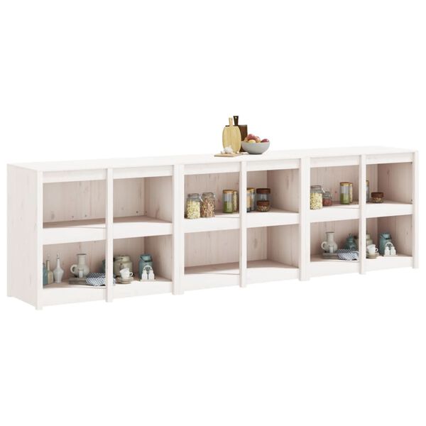 vidaXL Outdoor Kitchen Cabinet Set of 3 White Solid Pine Wood Large