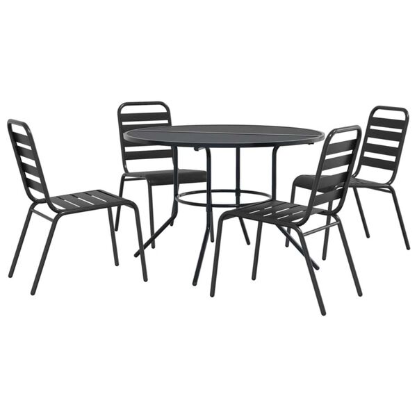 vidaXL Garden Chair Set Anthracite Powder-coated steel Standard
