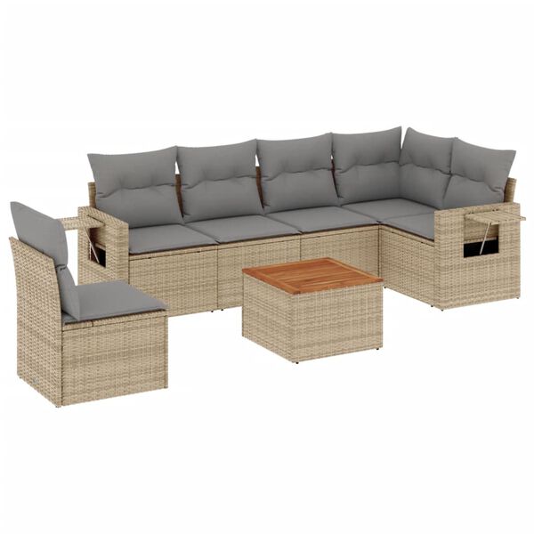 vidaXL Garden Sofa Set Beige