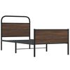 vidaXL Bed Frame Brown Oak Steel, Engineered Wood Single Bed Frame