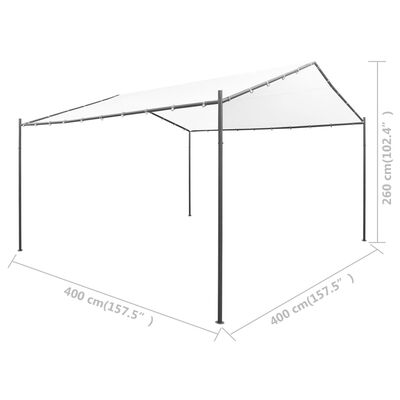 vidaXL Garden Gazebo 157.5"x157.5"x102.4" White 0.6 oz/ft²