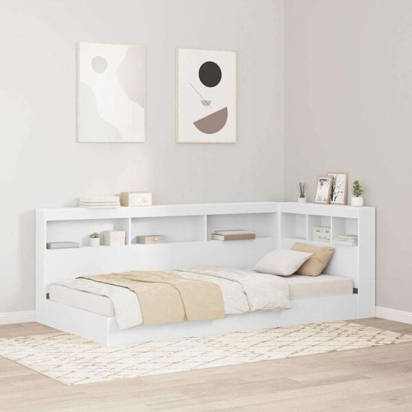 vidaXL Storage Headboard with Shelf White 35.43 in Engineered Wood