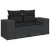 vidaXL Garden Sofa Set Black PE Rattan, powder-coated steel Large