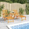 vidaXL Deck Chair Brown Solid Acacia wood Standard Adjustable Armrests