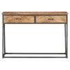 vidaXL Console Table Natural wood with grey steel