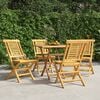 vidaXL Folding Garden Chair Set of 4 Teak Solid teak wood Medium