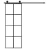 vidaXL Sliding Door with Hardware Set 29.9x80.7" ESG Glass&Aluminium