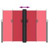 vidaXL Retractable Side Awning Red 100% Polyester with a PU Coating