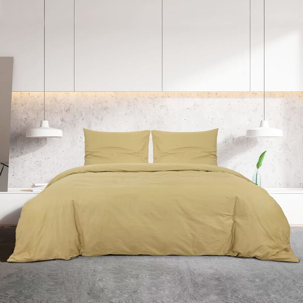 vidaXL Duvet Cover Set Taupe Microfiber 55.1 x 78.7 in Lightweight