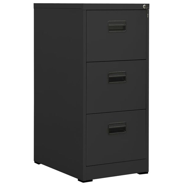 vidaXL Filing Cabinet Gray Steel Medium Filing Cabinet Rectangular