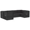 vidaXL Garden Lounge Set Black PE rattan, powder-coated steel Medium