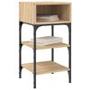 vidaXL Bedside Table Sonoma oak Engineered wood, iron Adjustable Feet