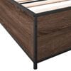 vidaXL Bed Frame Brown oak Engineered wood, steel 79.9x79.9 in Durable
