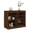 vidaXL Sideboard Brown Oak Engineered wood, Glass Medium Sideboard