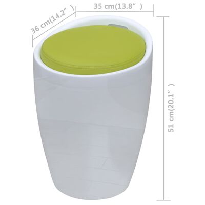 vidaXL Stool White and Green Faux Leather