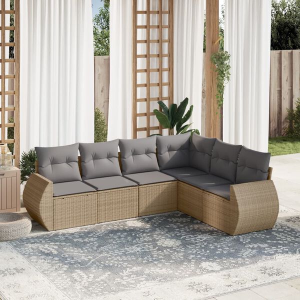 vidaXL Garden Sofa Set Beige, Light Grey