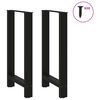 vidaXL Coffee Table Leg Set of 2 Black Powder-coated steel Medium