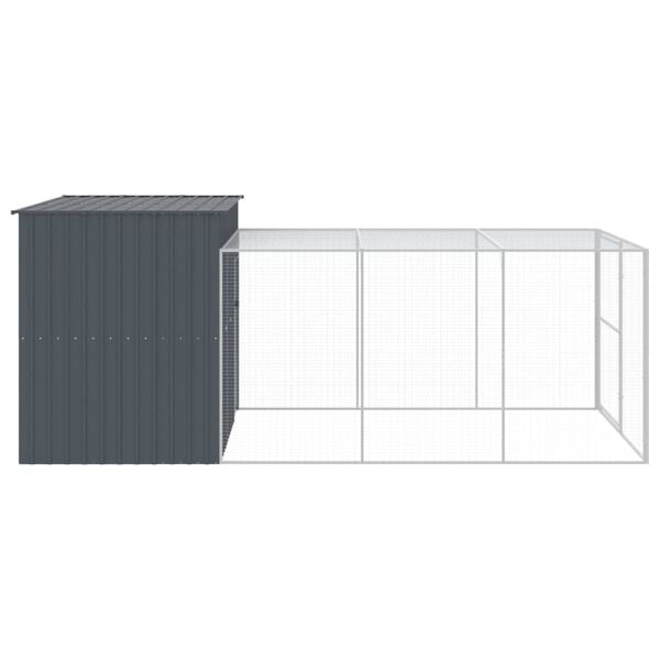 vidaXL Dog House Anthracite Galvanized Steel Large Durable Dog House