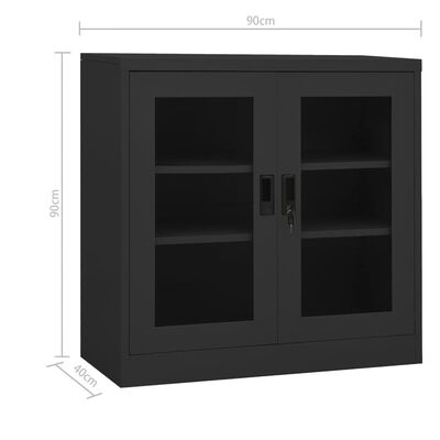 vidaXL Office Cabinet with Planter Box Anthracite 35.4"x15.7"x44.5" Steel