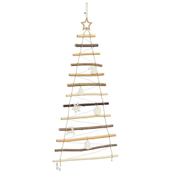 vidaXL Christmas Tree with 50 LEDs Natural 47.2" Solid Ash wood