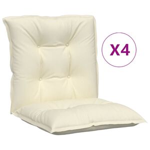 vidaXL Lowback Chair Cushion Set of 4 Cream