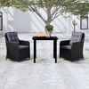 vidaXL Garden Dining Set Black Powder-coated steel 3 Piece Set