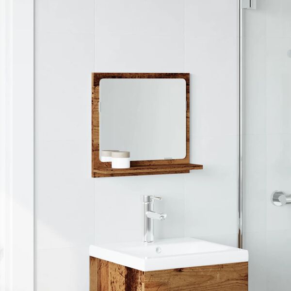 vidaXL Bathroom Mirror Cabinet Old wood Engineered wood, glass Medium