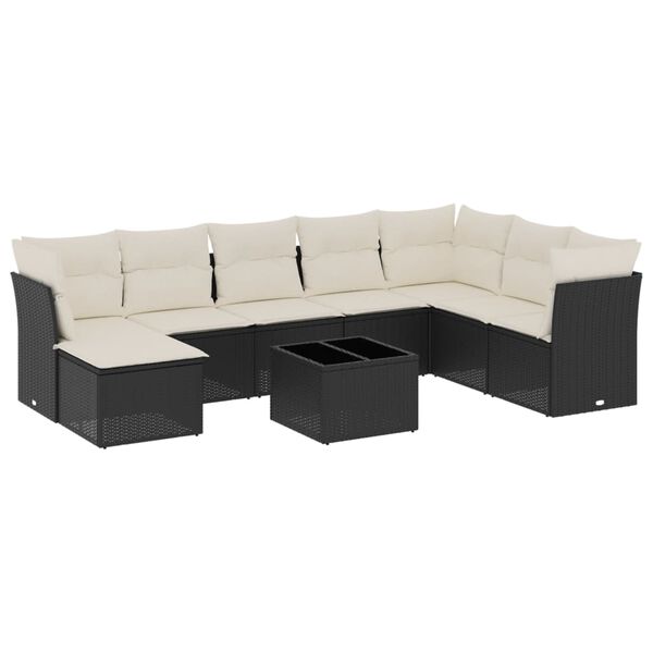 vidaXL Garden Sofa Set Black