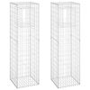 vidaXL Gabion Basket Posts 2 pcs 19.7"x19.7"x70.9" Iron