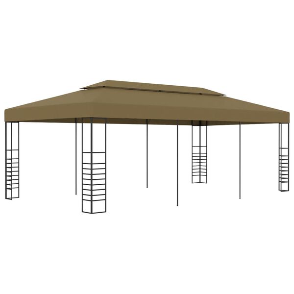 vidaXL Gazebo Taupe Steel frame, Polyester fabric with PA coating Large