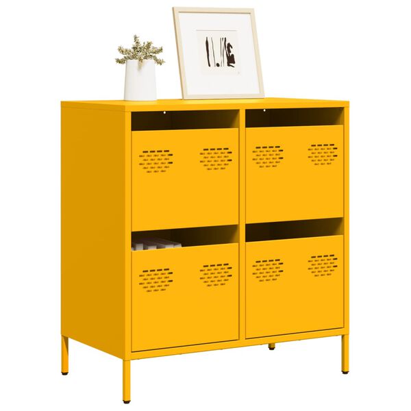 vidaXL Sideboard Mustard Yellow Cold-rolled steel Medium Sideboard