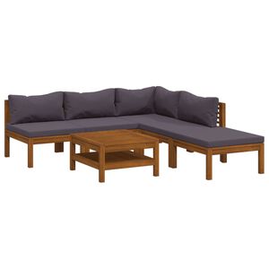 vidaXL Wooden Lounge Set Dark grey
