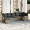 vidaXL Garden Sofa Set Grey PE rattan Large Modular Garden Sofa Set