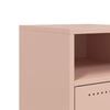 vidaXL Bedside Cabinet Set of 2 Pink Cold-rolled steel Small