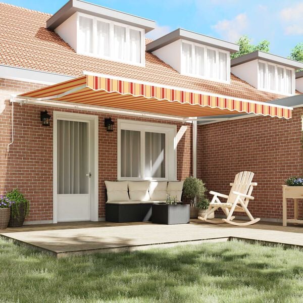 vidaXL Awning Yellow and orange 177.17 x 118.11 x 64.96 in Polyester