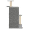 vidaXL Cat Tree Light Grey Engineered Wood, Plush, Sisal Cat Tree