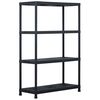vidaXL Storage Shelf Rack Black 485 lb 35.4"x15.7"x54.3" Plastic