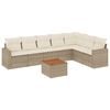 vidaXL Garden Sofa Set Beige PE rattan, powder-coated steel, acacia wood
