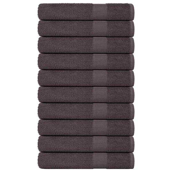 vidaXL Sauna Towel Set of 10 Anthracite 100% Cotton 31.5 x 78.7 in