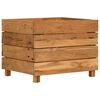 vidaXL Raised Bed Varying shades of teak Solid teak wood, steel Medium